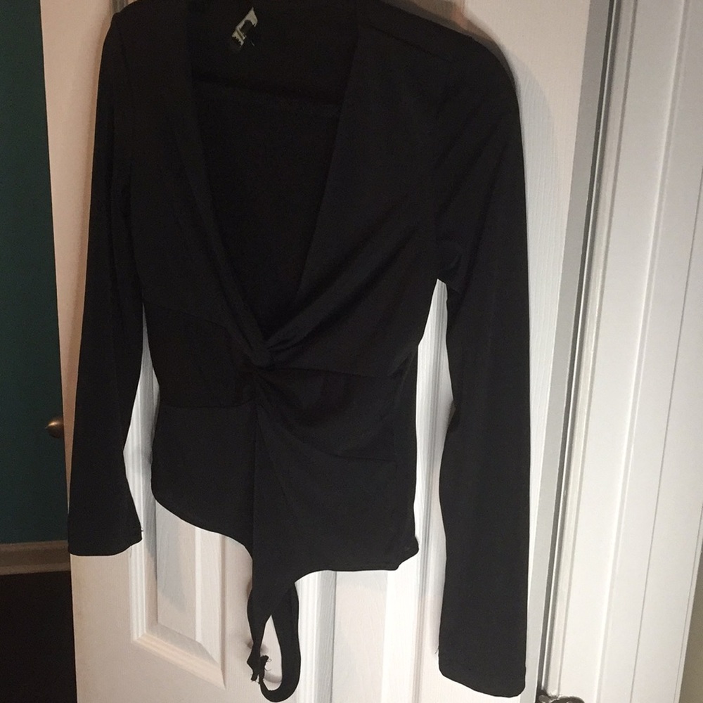 Black Deep Plunge Bodysuit